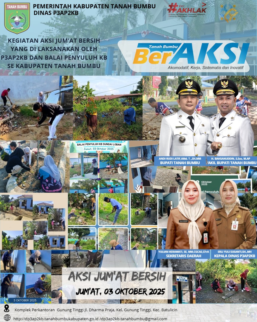 Aksi Jumat Bersih Dinas P3AP2KB, Kabupaten Tanah Bumbu (Jumat, 3 Oktober 2025)